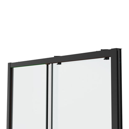 Skydedør til bruseniche 120 cm Sort/Transparent