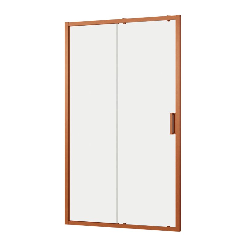 Brusedør Skydedør 120 cm Kobber Transparent Glas 8 mm