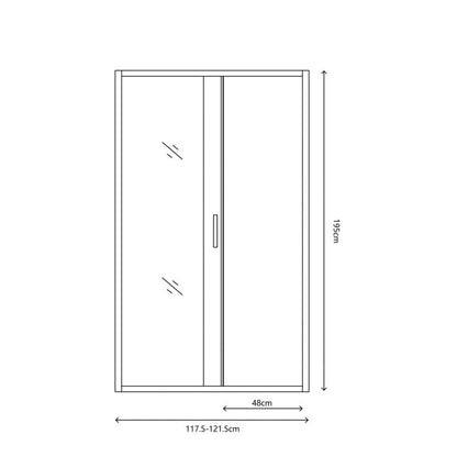 Brusedør Skydedør 120 cm Kobber Transparent Glas 8 mm