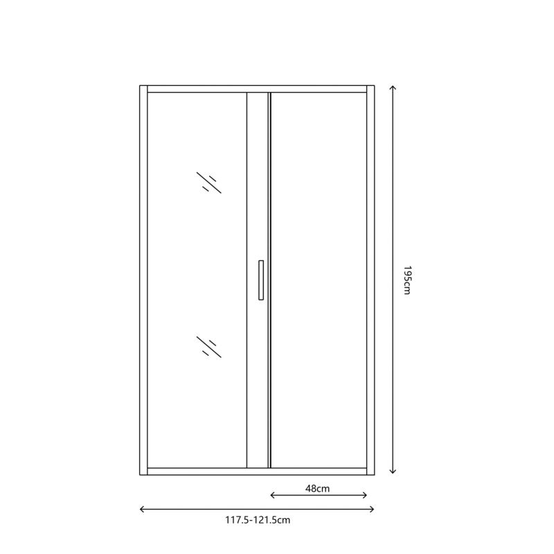 Brusedør Skydedør 120 cm Kobber Transparent Glas 8 mm