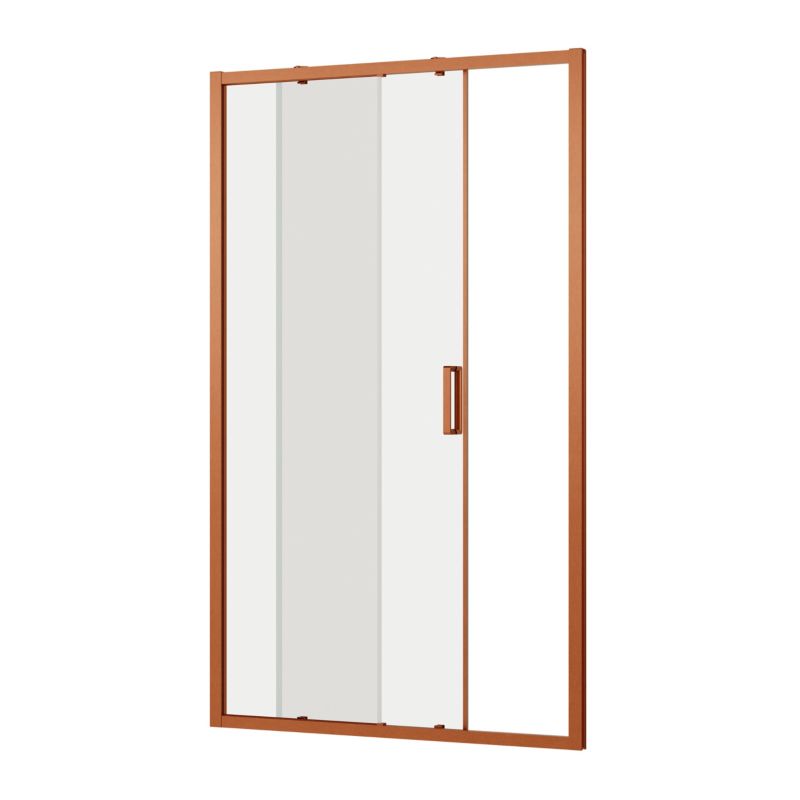 Brusedør Skydedør 120 cm Kobber Transparent Glas 8 mm