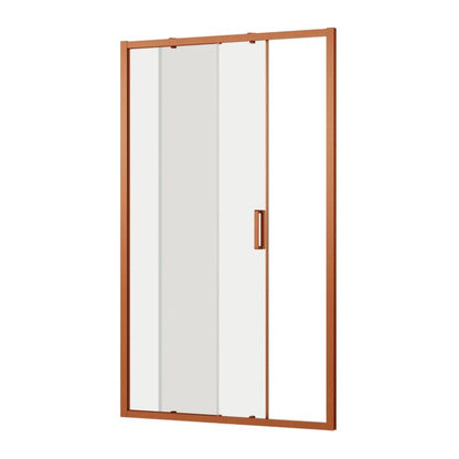 Brusedør Skydedør 120 cm Kobber Transparent Glas 8 mm