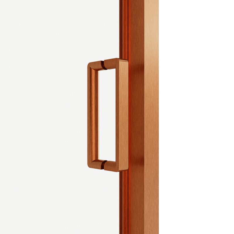 Brusedør Skydedør 120 cm Kobber Transparent Glas 8 mm