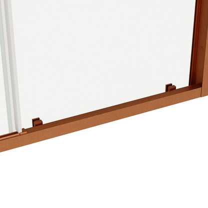 Brusedør Skydedør 120 cm Kobber Transparent Glas 8 mm