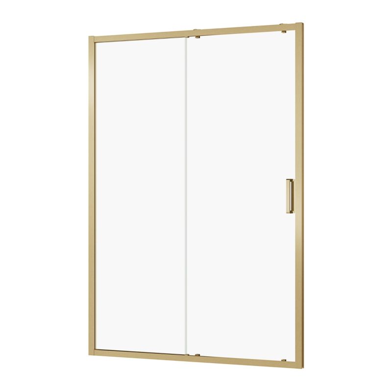 Skydedør til Bruseniche Ledava 140 cm Børstet Guld/Transparent