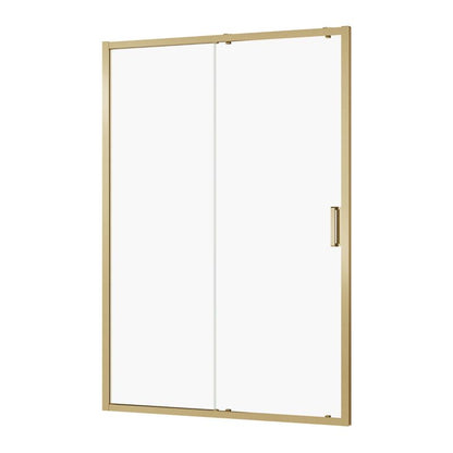 Skydedør til Bruseniche Ledava 140 cm Børstet Guld/Transparent