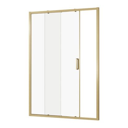 Skydedør til Bruseniche Ledava 140 cm Børstet Guld/Transparent
