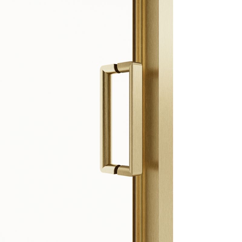 Skydedør til Bruseniche Ledava 140 cm Børstet Guld/Transparent
