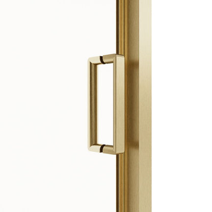 Skydedør til Bruseniche Ledava 140 cm Børstet Guld/Transparent