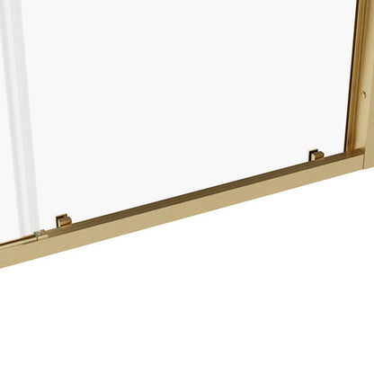 Skydedør til Bruseniche Ledava 140 cm Børstet Guld/Transparent