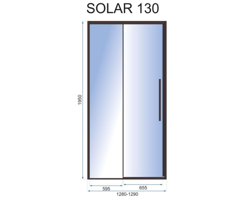 Skydedøre til Bruseniche Rea Solar 130 Sort 130x195 cm