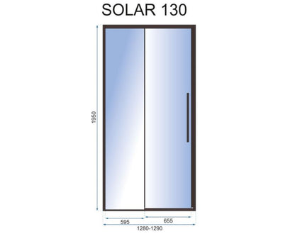 Skydedøre til Bruseniche Rea Solar 130 Sort 130x195 cm