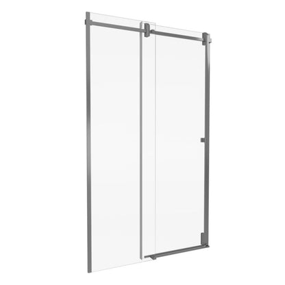 Skydedør til Bruseniche 140 cm Krom Klart Glas 8 mm