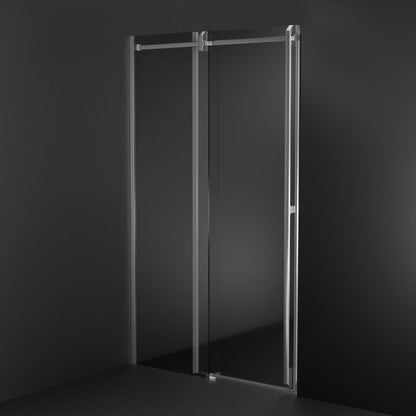 Skydedør til Bruseniche 140 cm Krom Klart Glas 8 mm