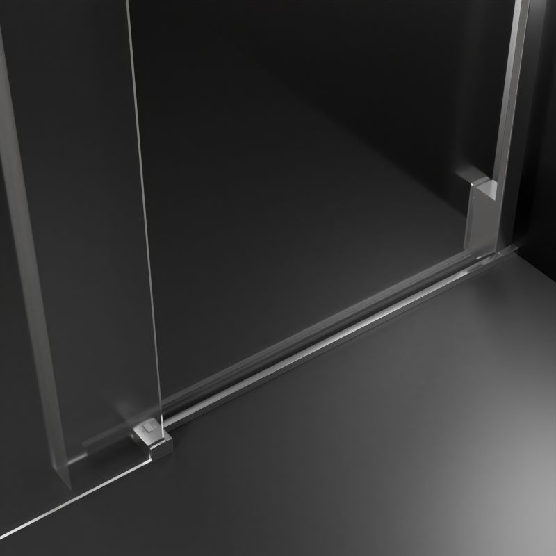 Skydedør til Bruseniche 140 cm Krom Klart Glas 8 mm