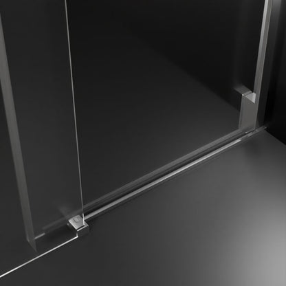 Skydedør til Bruseniche 140 cm Krom Klart Glas 8 mm