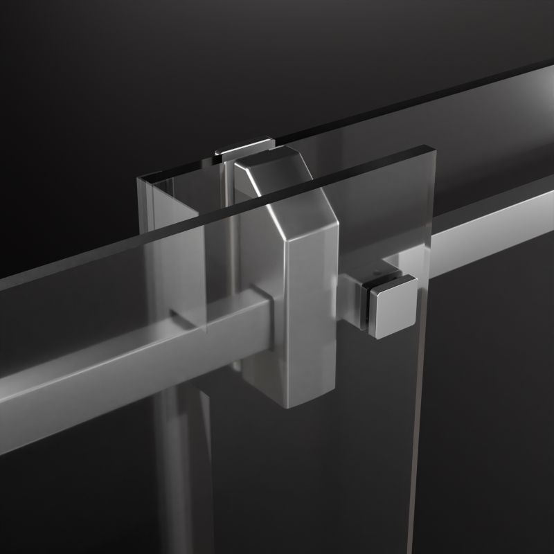 Skydedør til Bruseniche 140 cm Krom Klart Glas 8 mm