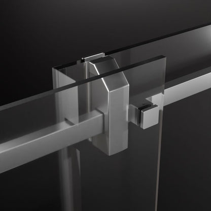 Skydedør til Bruseniche 140 cm Krom Klart Glas 8 mm