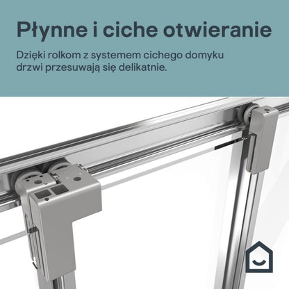 Tredelt Skydedør til Bruseniche 80 cm Krom Gennemsigtigt Glas