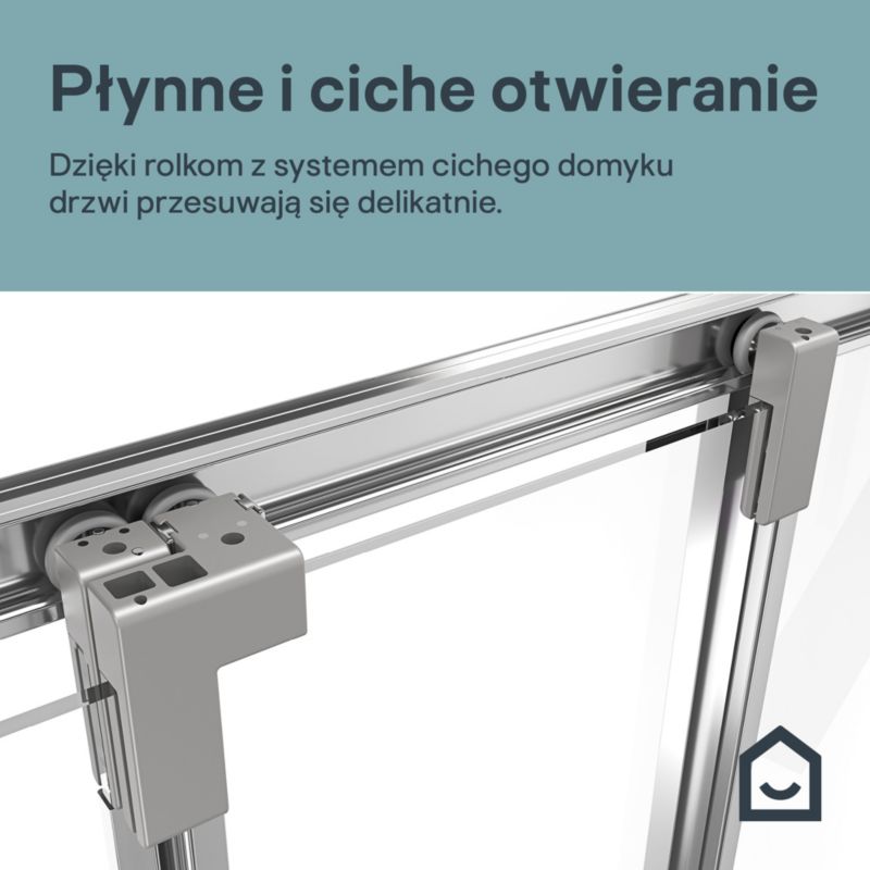 Tredelt Skydedør til Bruseniche 80 cm Krom Gennemsigtigt Glas