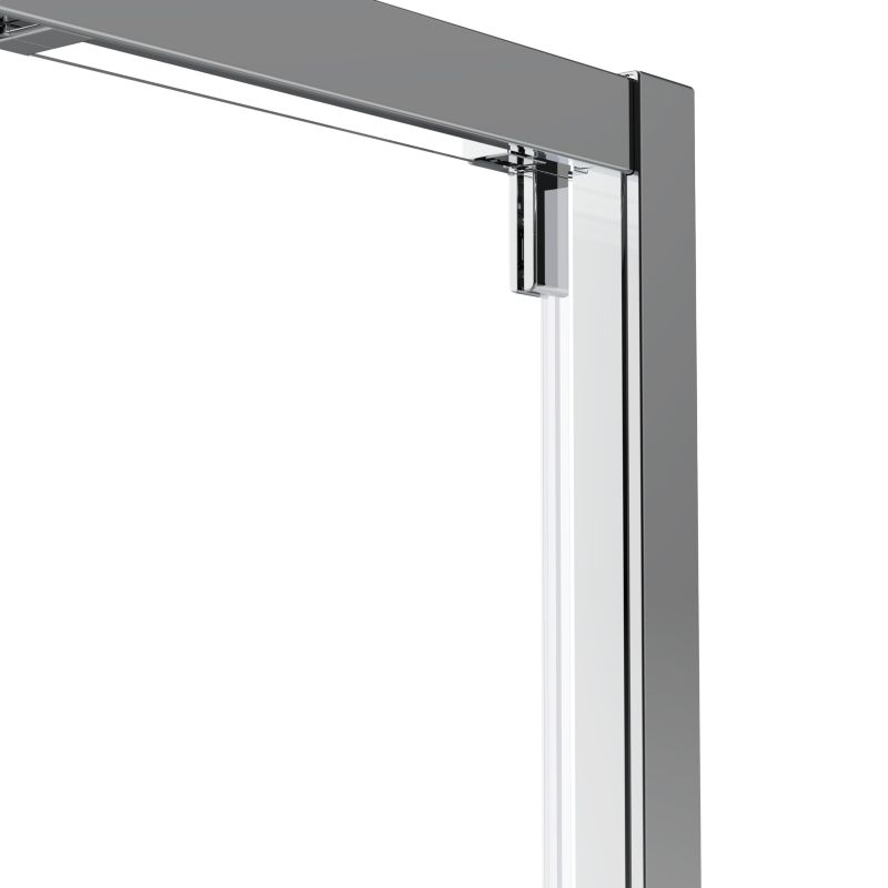 Tredelt Skydedør til Bruseniche 80 cm Krom Gennemsigtigt Glas