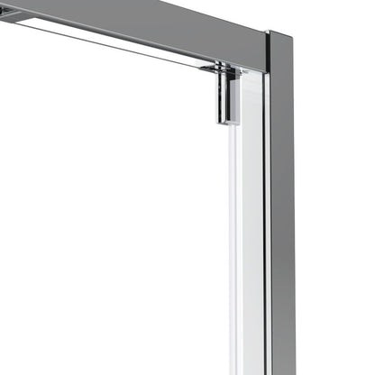 Tredelt Skydedør til Bruseniche 80 cm Krom Gennemsigtigt Glas