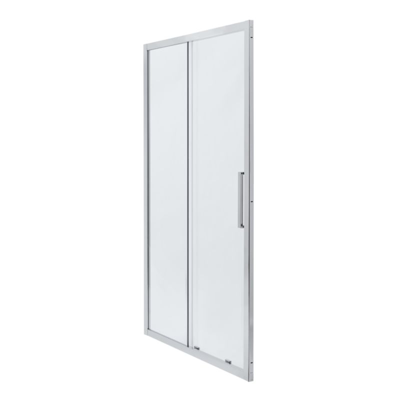 Skydedør til bruseniche Zilia 120 x 200 cm inox/transparent glas