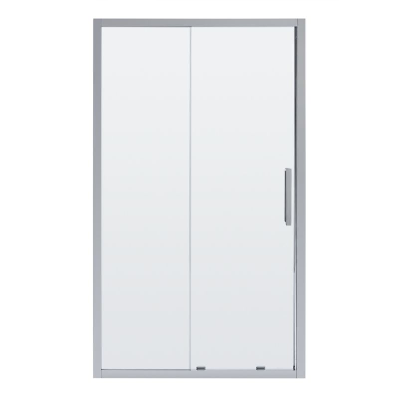 Skydedør til bruseniche Zilia 120 x 200 cm inox/transparent glas