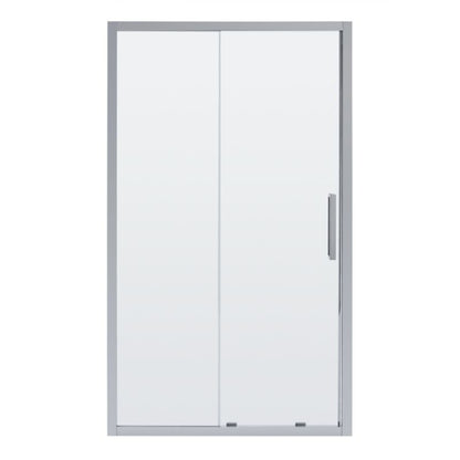 Skydedør til bruseniche Zilia 120 x 200 cm inox/transparent glas