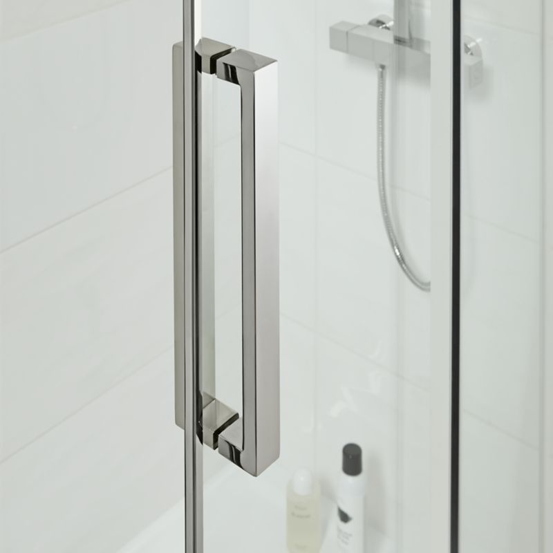 Skydedør til bruseniche Zilia 120 x 200 cm inox/transparent glas