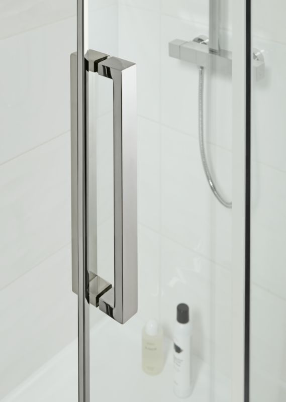 Skydedør til bruseniche Zilia 120 x 200 cm inox/transparent glas