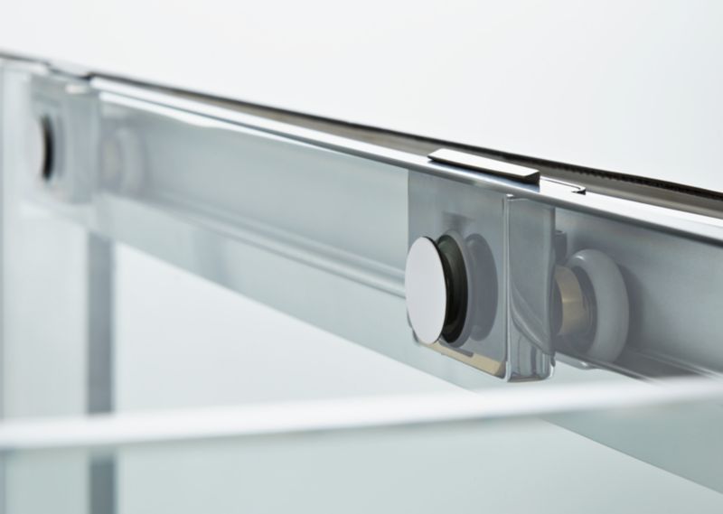 Skydedør til bruseniche Zilia 120 x 200 cm inox/transparent glas