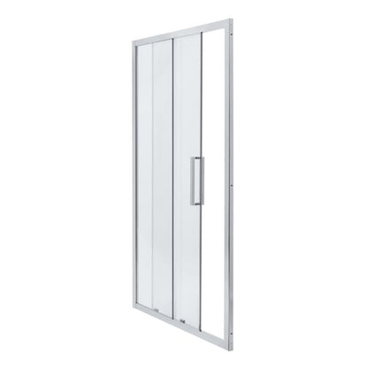 Skydedør til bruseniche Zilia 120 x 200 cm inox/transparent glas