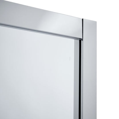 Skydedør til bruseniche Zilia 120 x 200 cm inox/transparent glas
