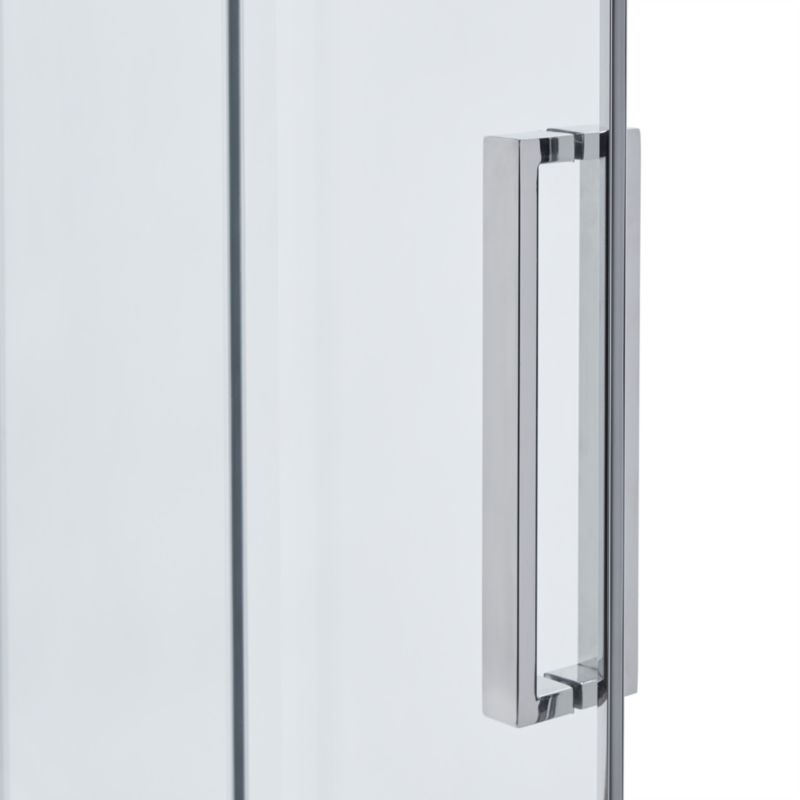 Skydedør til bruseniche Zilia 120 x 200 cm inox/transparent glas