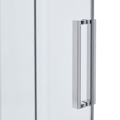 Skydedør til bruseniche Zilia 120 x 200 cm inox/transparent glas