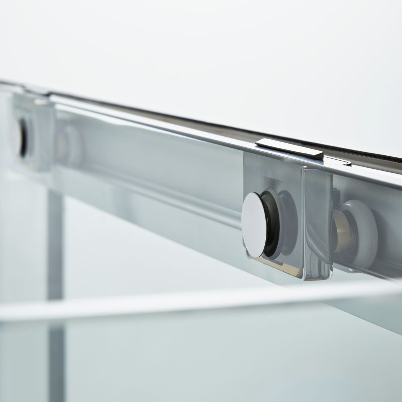 Skydedør til bruseniche Zilia 120 x 200 cm inox/transparent glas