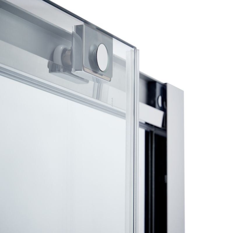 Skydedør til bruseniche Zilia 120 x 200 cm inox/transparent glas