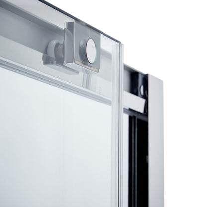 Skydedør til bruseniche Zilia 120 x 200 cm inox/transparent glas