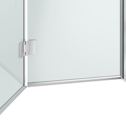 Foldbare brusedøre GoodHome Beloya 80 cm krom/gennemsigtig