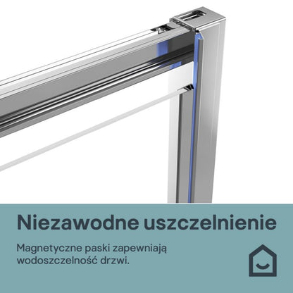Foldedør til bruseniche Maza 80 cm krom/transparent