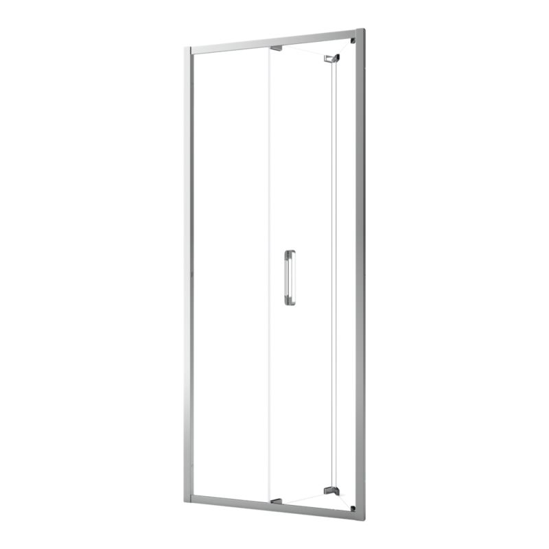 Foldedør til bruseniche Maza 80 cm krom/transparent