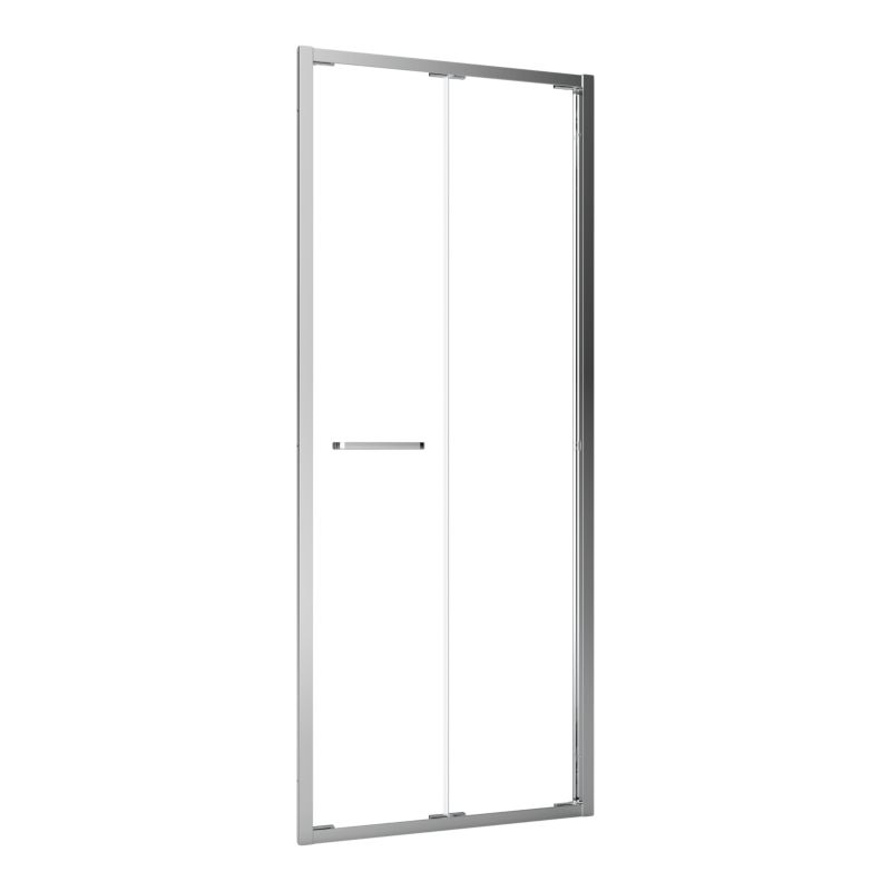 Foldedør Maza 90 cm Krom/Transparent