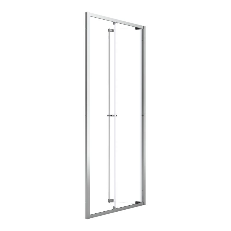 Foldedør Maza 90 cm Krom/Transparent