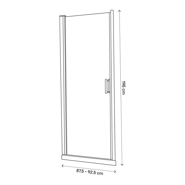 GoodHome Beloya vippe-duschdør 90 cm sort / transparent