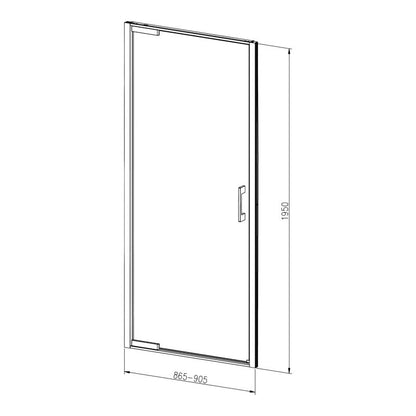 Uchylne døre til bruseniche 90 cm Sort Gennemsigtigt Hærdet Glas