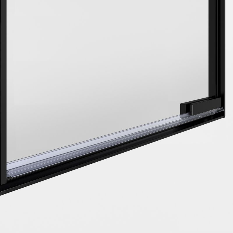 Uchylne døre til bruseniche 90 cm Sort Gennemsigtigt Hærdet Glas