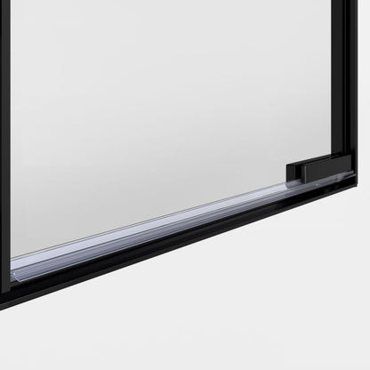 Uchylne døre til bruseniche 90 cm Sort Gennemsigtigt Hærdet Glas