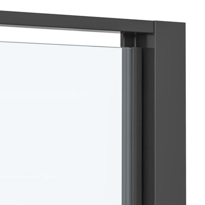 Uchylne døre til bruseniche 90 cm Sort Gennemsigtigt Hærdet Glas
