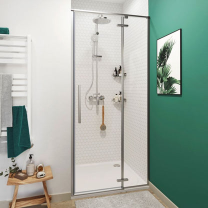 Svingdør til bruseniche 90 cm Krom/Transparent | 5059340077710